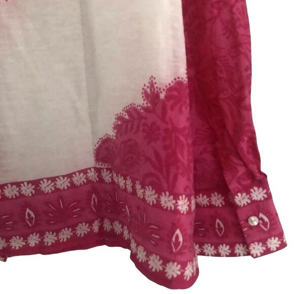 Lilly Pulitzer Kiran Button Down Top Womens Sz L Western Glam Pink White NEW - Picture 10 of 16